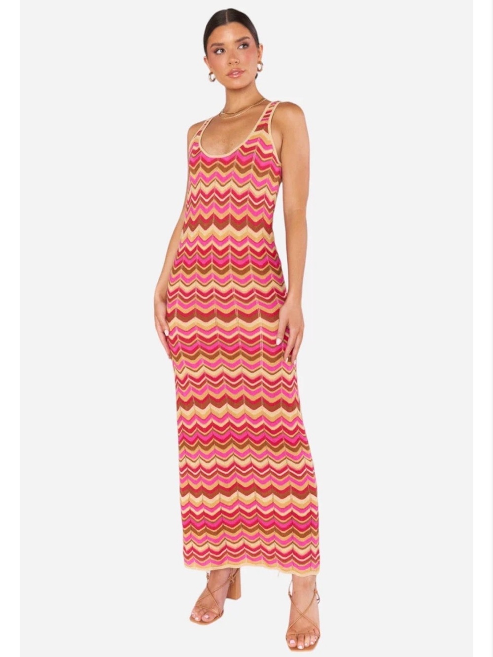 Show Me your Mumu Tala Tank Knit Chevron Maxi Dress Sz Small